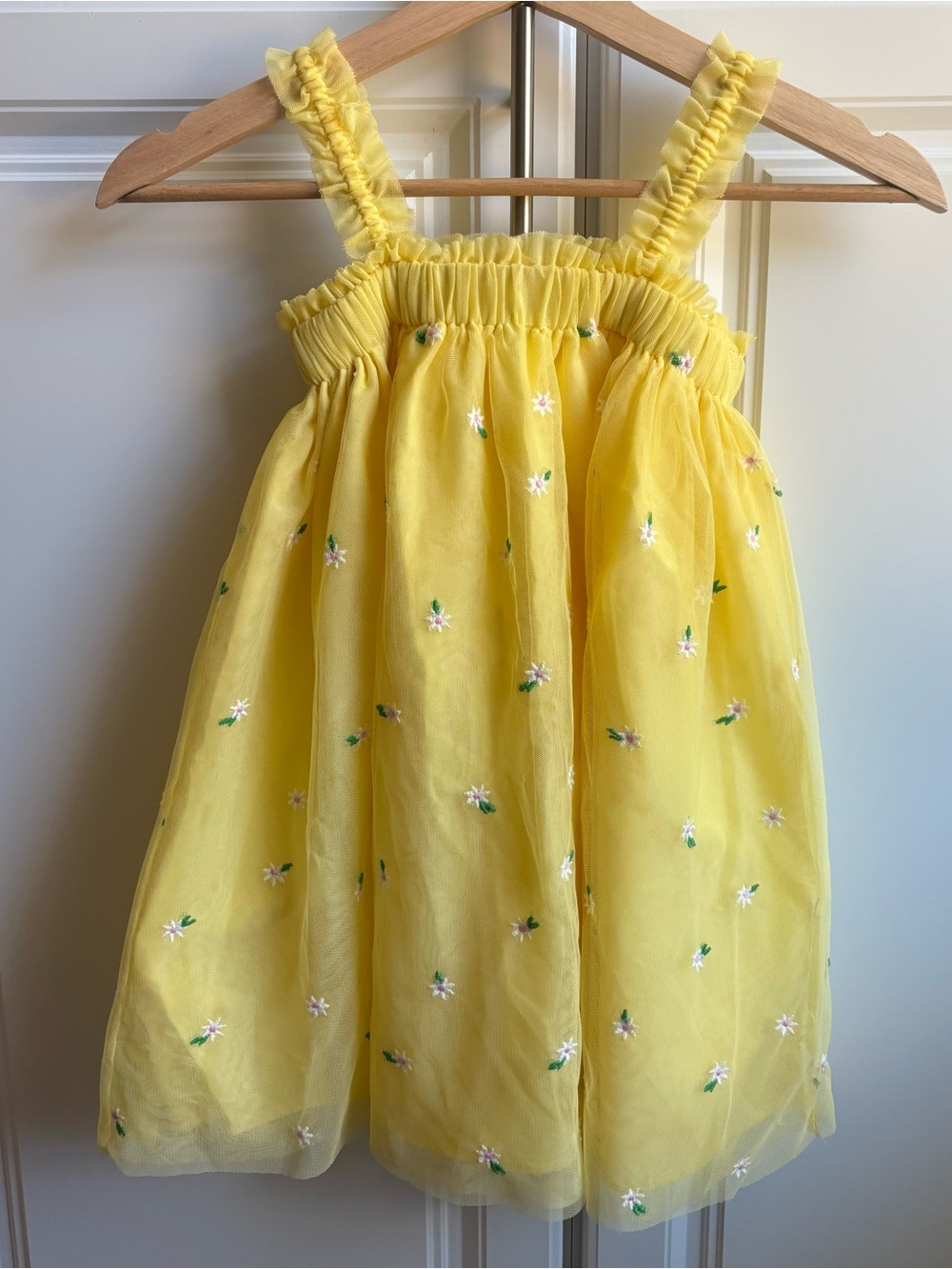 Gap Yellow Embroidered Tulle Sundress for Girls